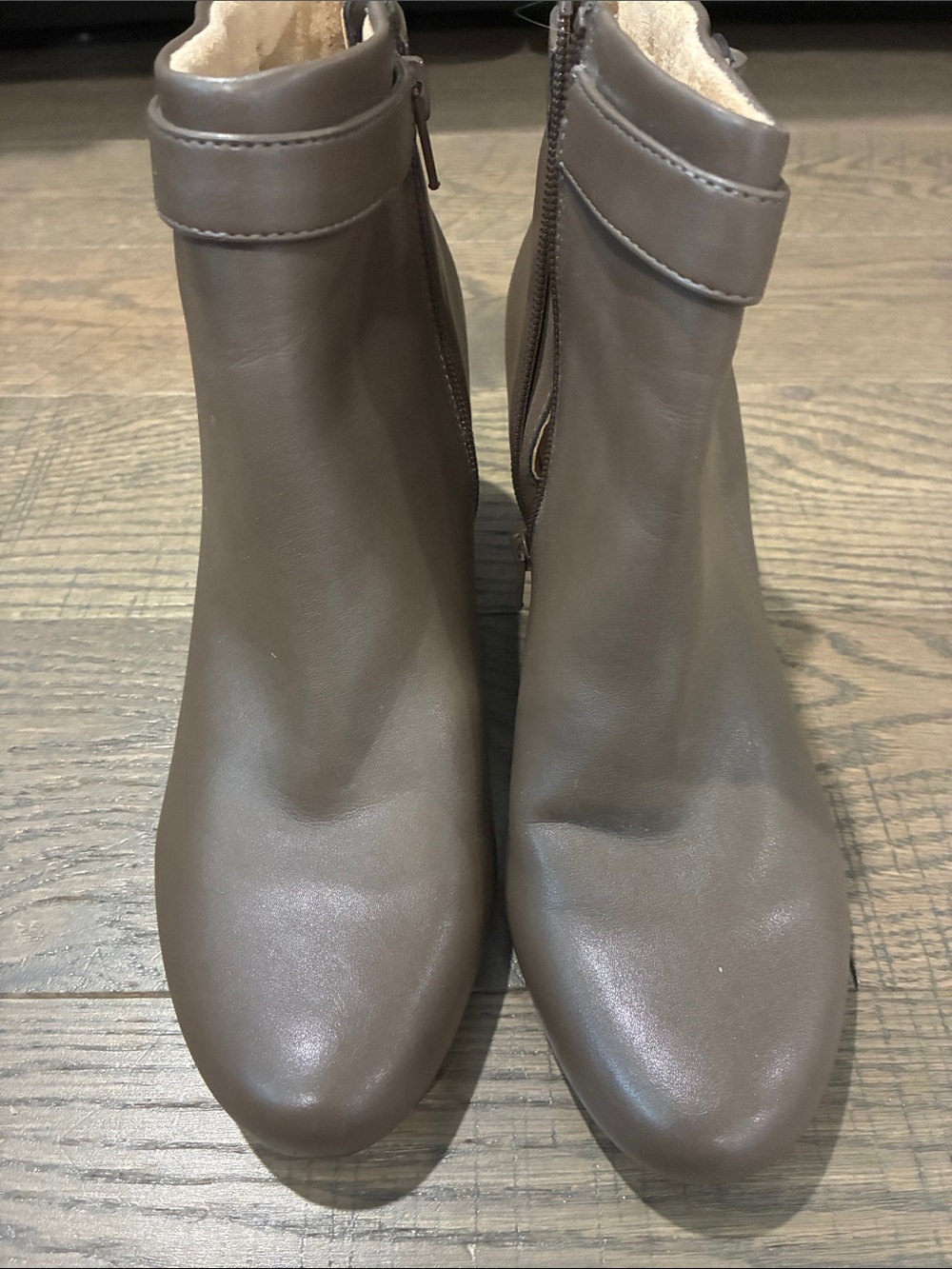 Women's Ankle Boots in Taupe Brown - Fleece Lined Comfort